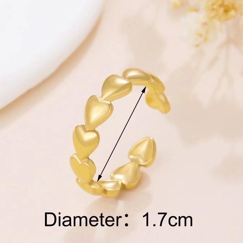 Retro Geometric Stainless Steel Gold Plated Plating Open Rings