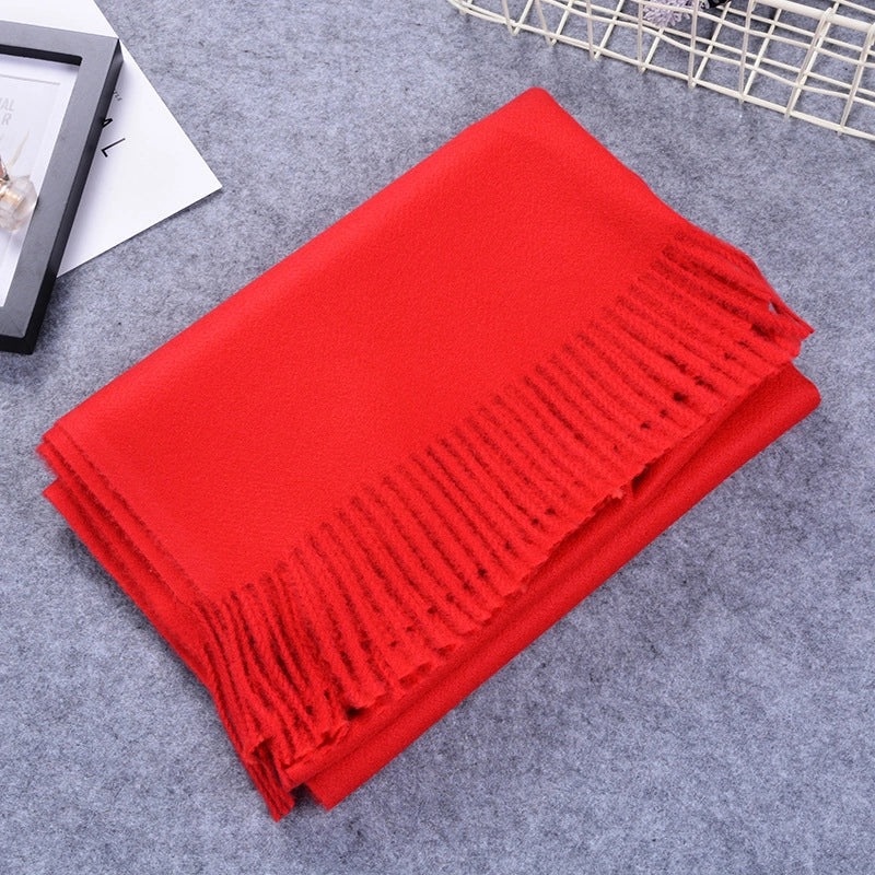 Women's Sweet Minimalist Solid Color Nylon Scarf