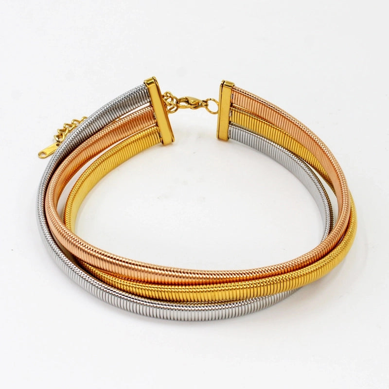 Hip-Hop Minimalist Commute Geometric 304 Stainless Steel 316 Stainless Steel  Zircon 18K Gold Plated Inlay Bracelets Earrings Necklace