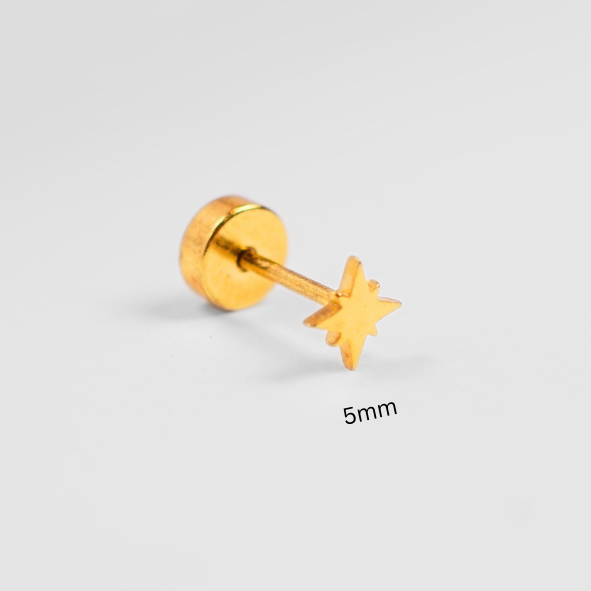 Tiny North star studs - Gold