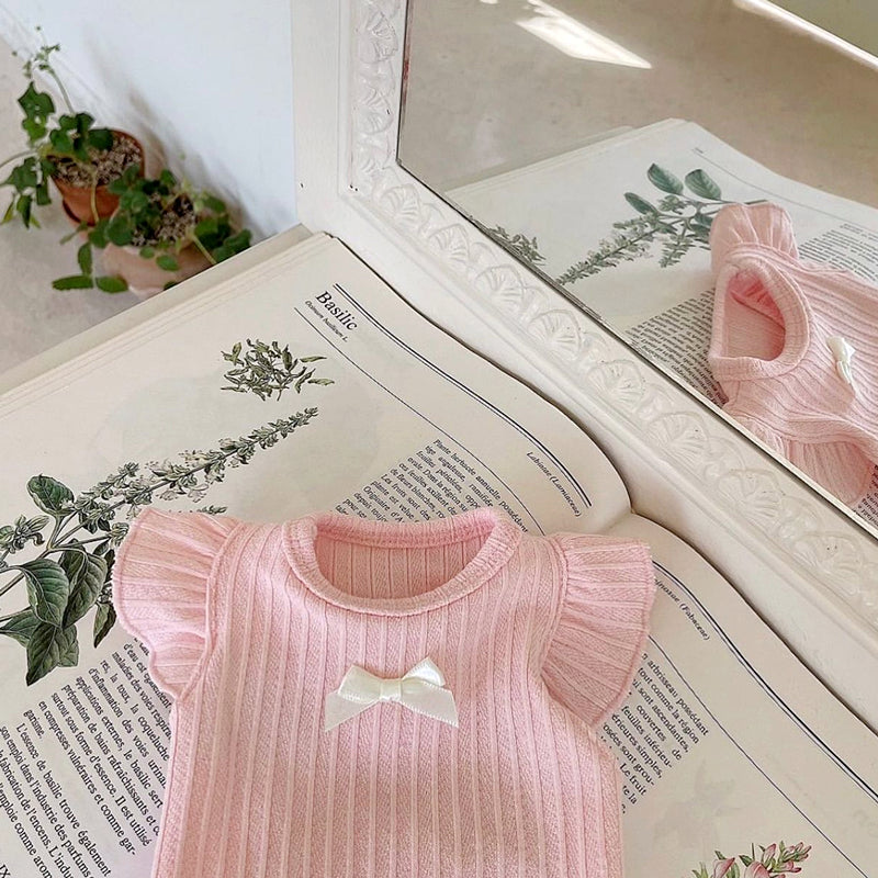 Sweet Bow Ruffled Sleeves Dog Cat Vest