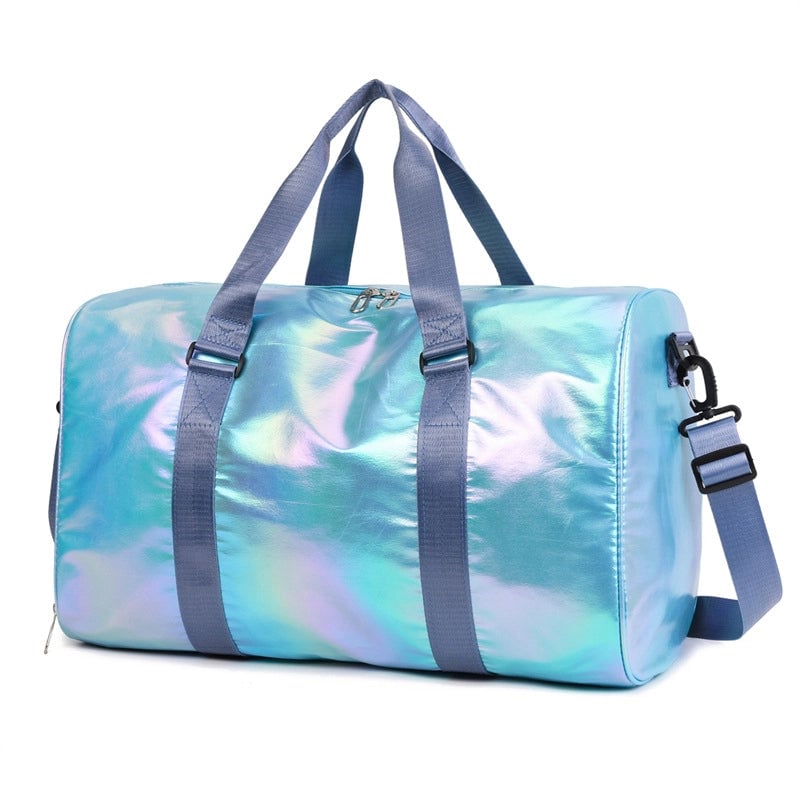 Swimming Fitness Bag Gradient Color Travel Bag Women's Short-distance Waterproof Folding Luggage Bag Portable Shoulder Yoga Bag
