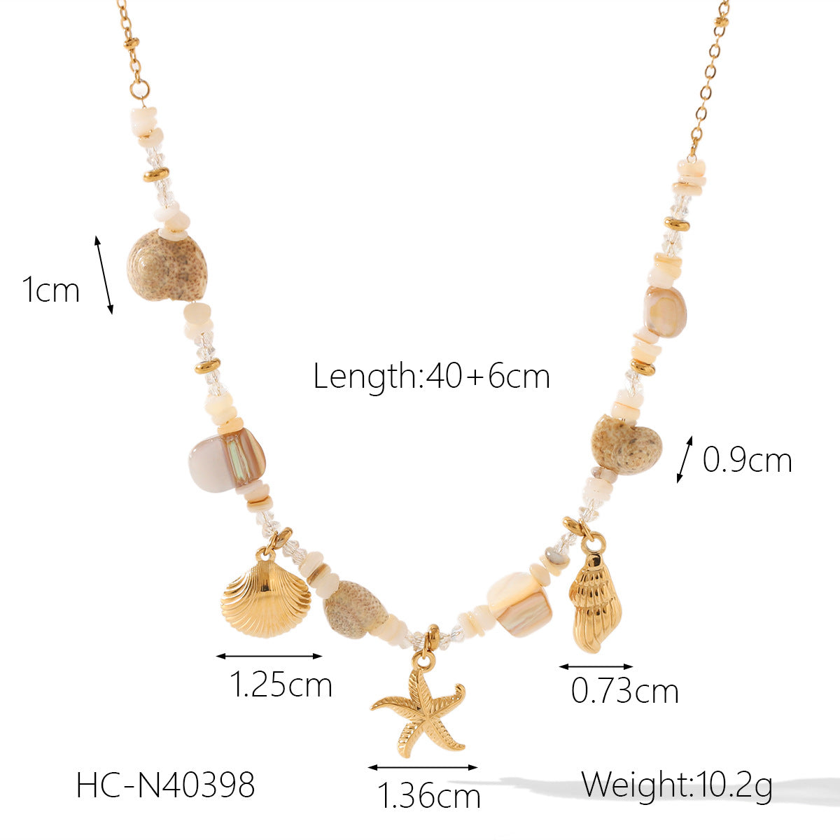 Beach Ocean Style Titanium Steel Necklace Starfish Dolphin Seahorse Shell Stainless Steel Pendant Clavicle Chain For Women