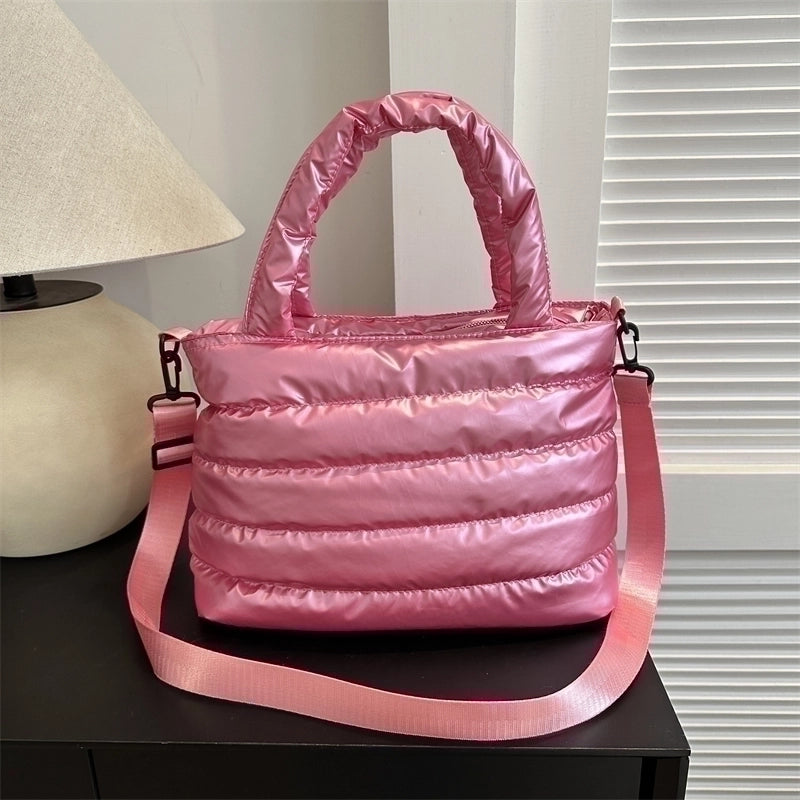 Women's Pvc Solid Color Basic Square Zipper Shoulder Bag Crossbody Bag