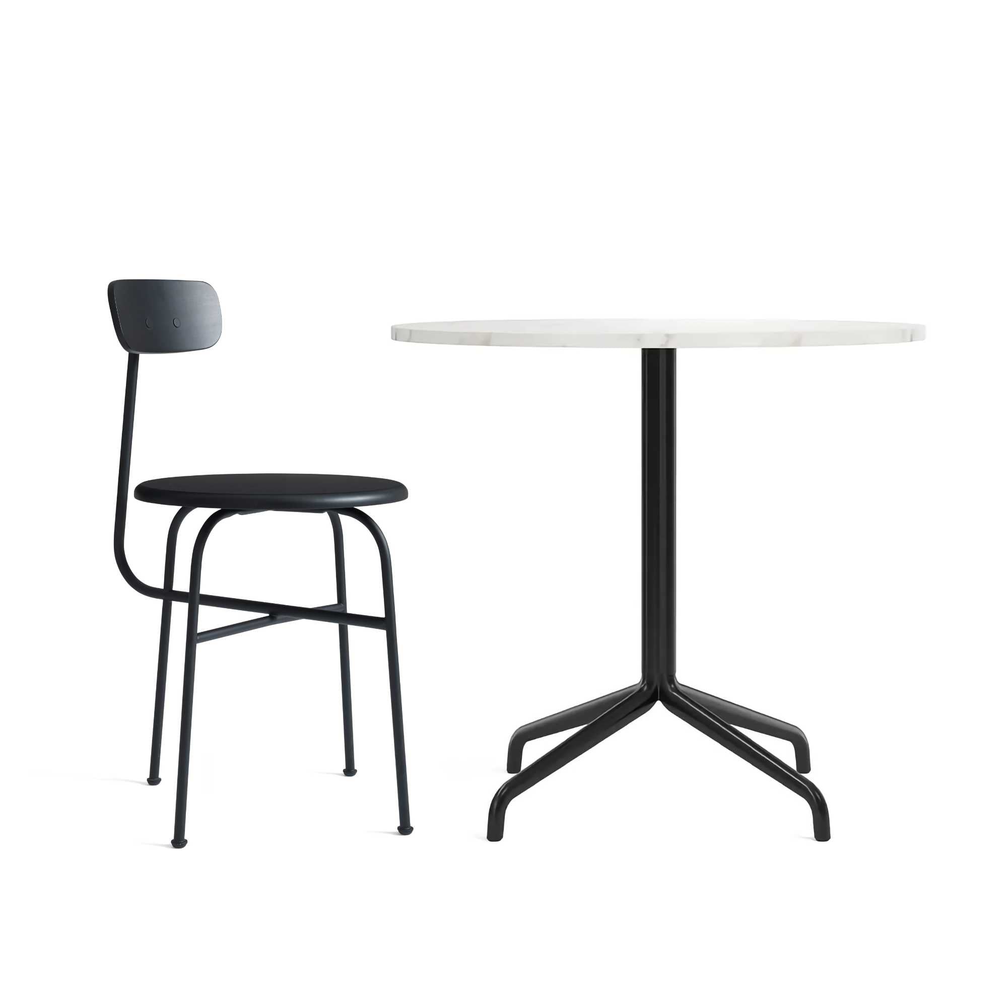 Audo Copenhagen Column table round with star base ?80 & Afteroom Dining Chair Combo