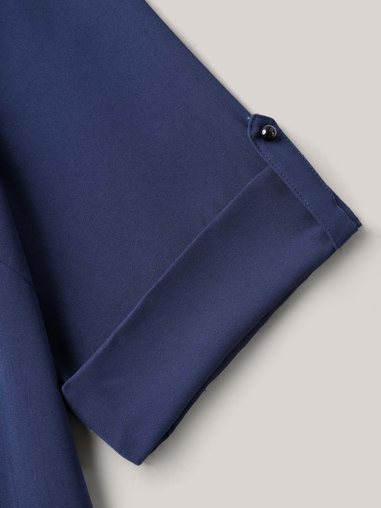Metal Button Pleated Front Blouse