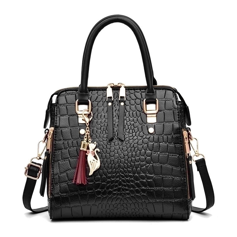 Women's Large Pu Leather Solid Color Streetwear Square Zipper Shoulder Bag Handbag Crossbody Bag