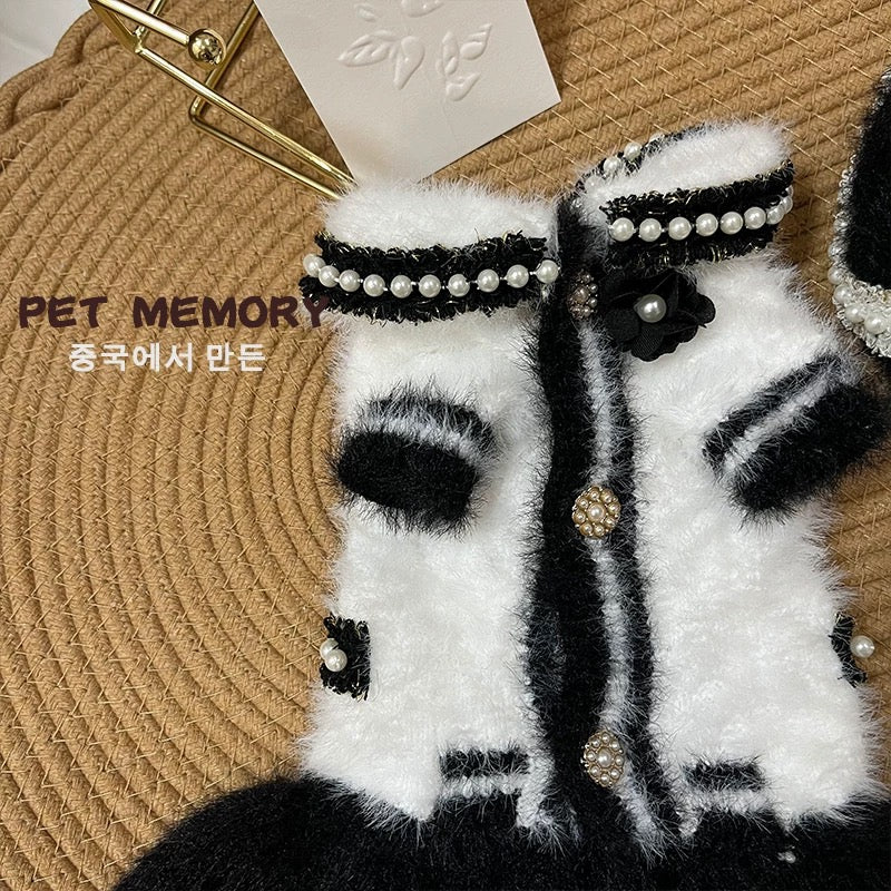 Sweet Bowknot Buttoned Dog Cat Sweater Dress