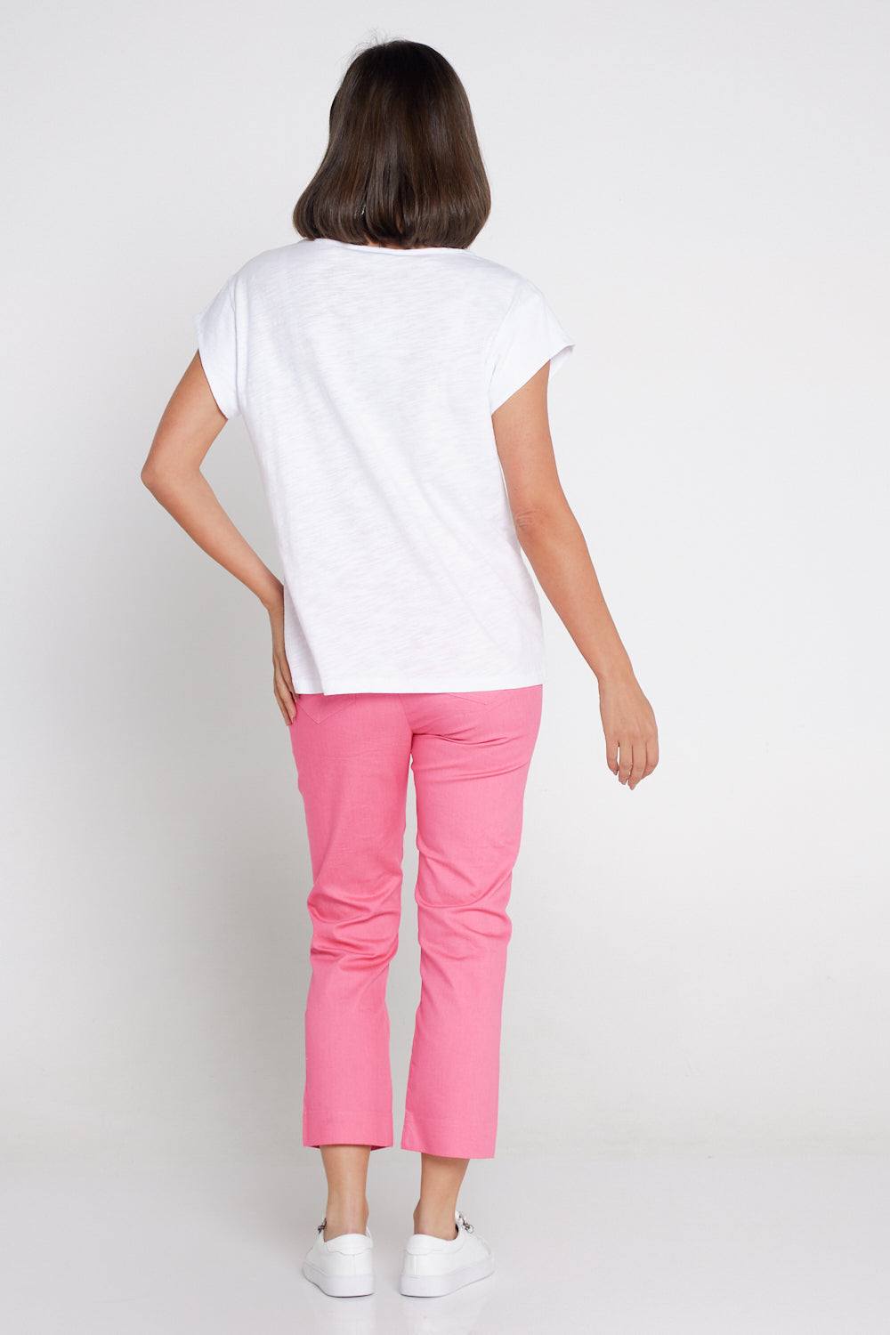 Kayla Pull On 7/8 Stretch Pants - Watermelon