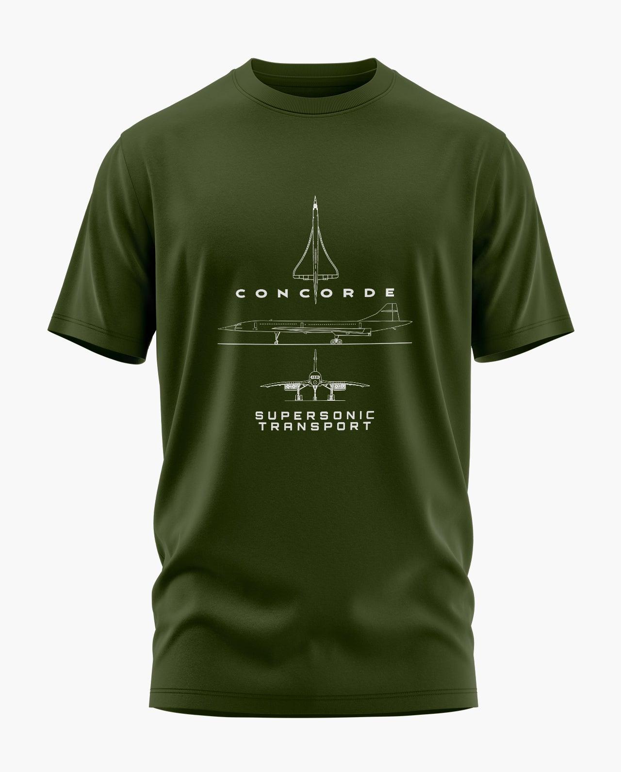 Concorde Blueprint Supersonic Transport T-Shirt