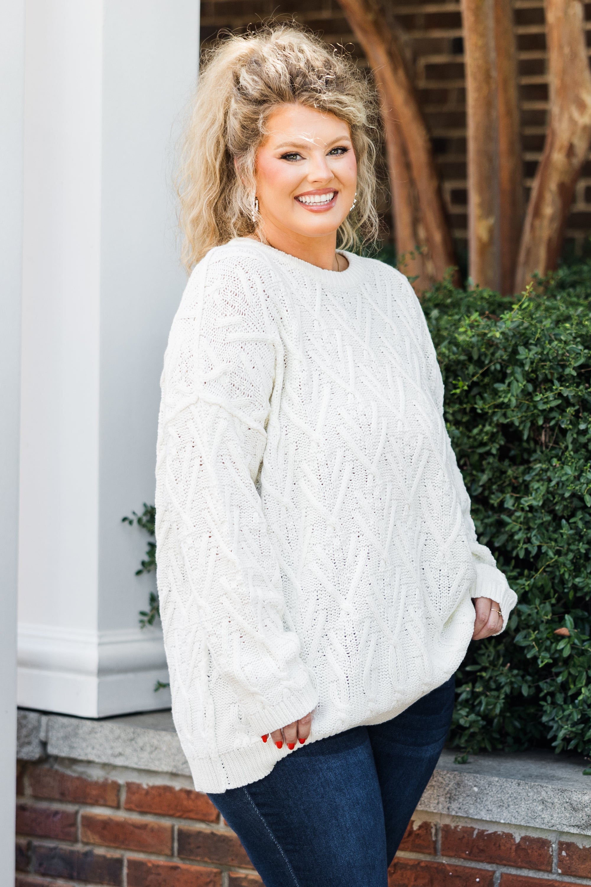 Snowflakes And Snuggles Sweater. Beige