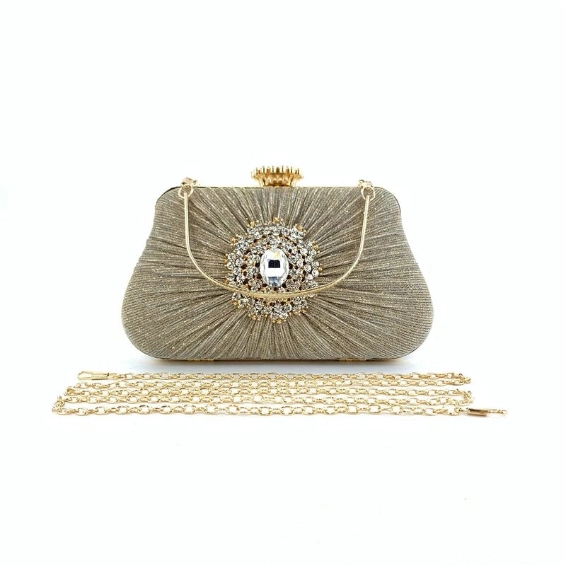 Blue Black Gold Pu Leather Cotton Flower Rhinestone Square Evening Bags