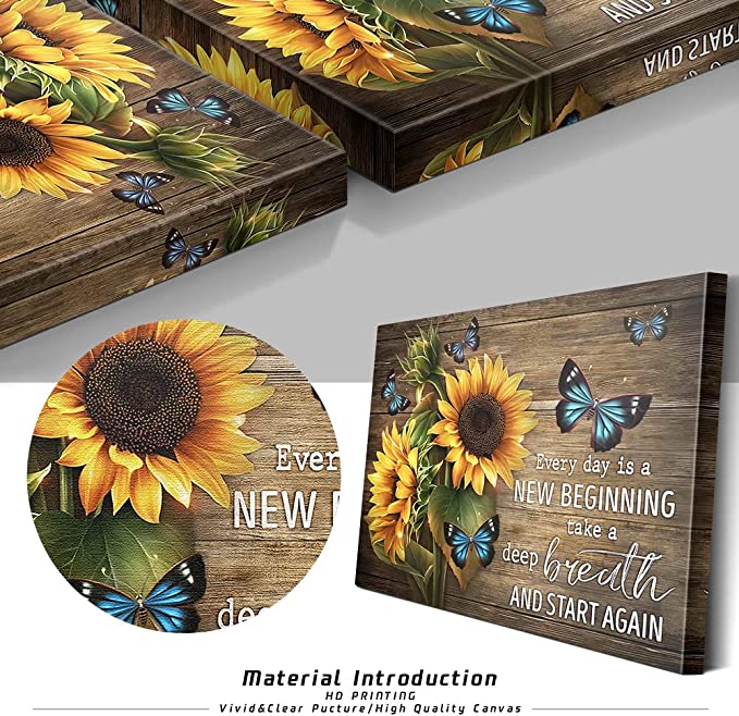 49% OFF -''Mother's Day gift''-Butterfly Sunflowers Wall Art