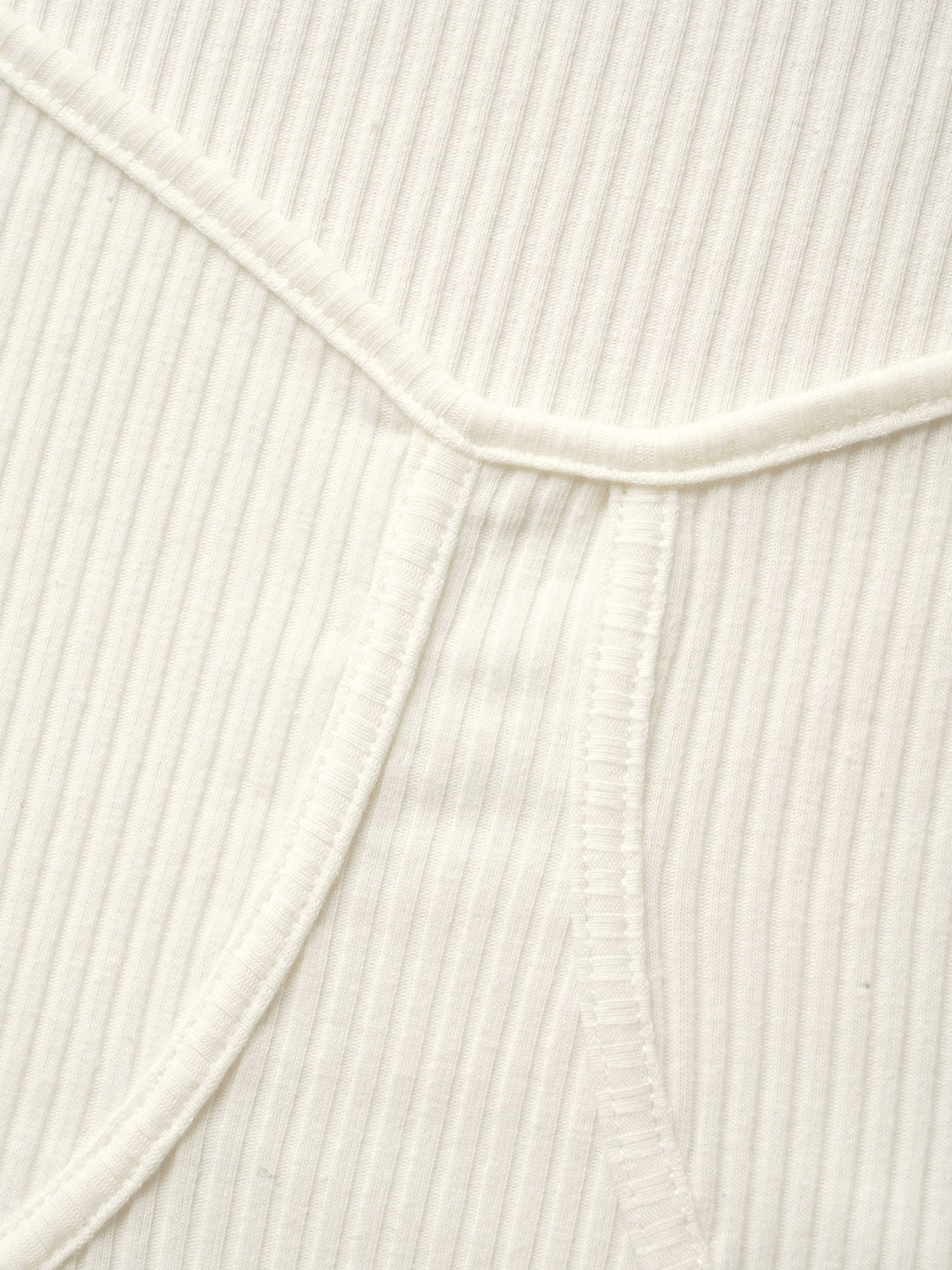 Cotton Asymmetrical Neck  Tucked Seam Knit T-shirt