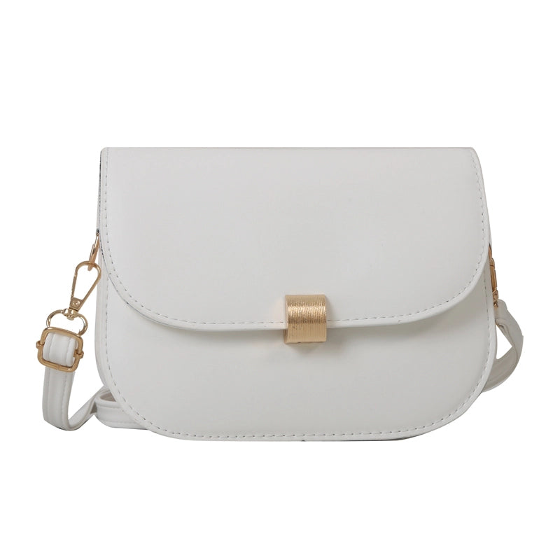 Women's All Seasons Pu Leather Solid Color Classic Style Semicircle Flip Cover Shoulder Bag