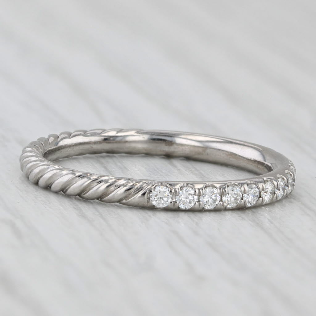 David Yurman 0.33ctw Diamond Eden Partway Band 18k White Gold Stackable Ring
