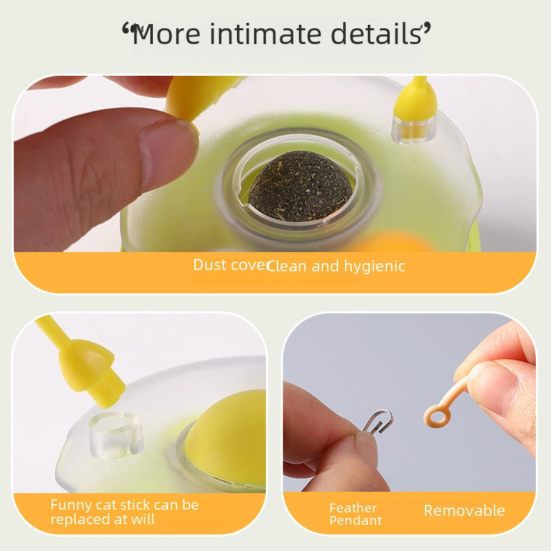 Original Tumbler Cat Toy Self-Hi Removable Funny Cat Stick Feather Bell Catnip Ball Pet Supplies