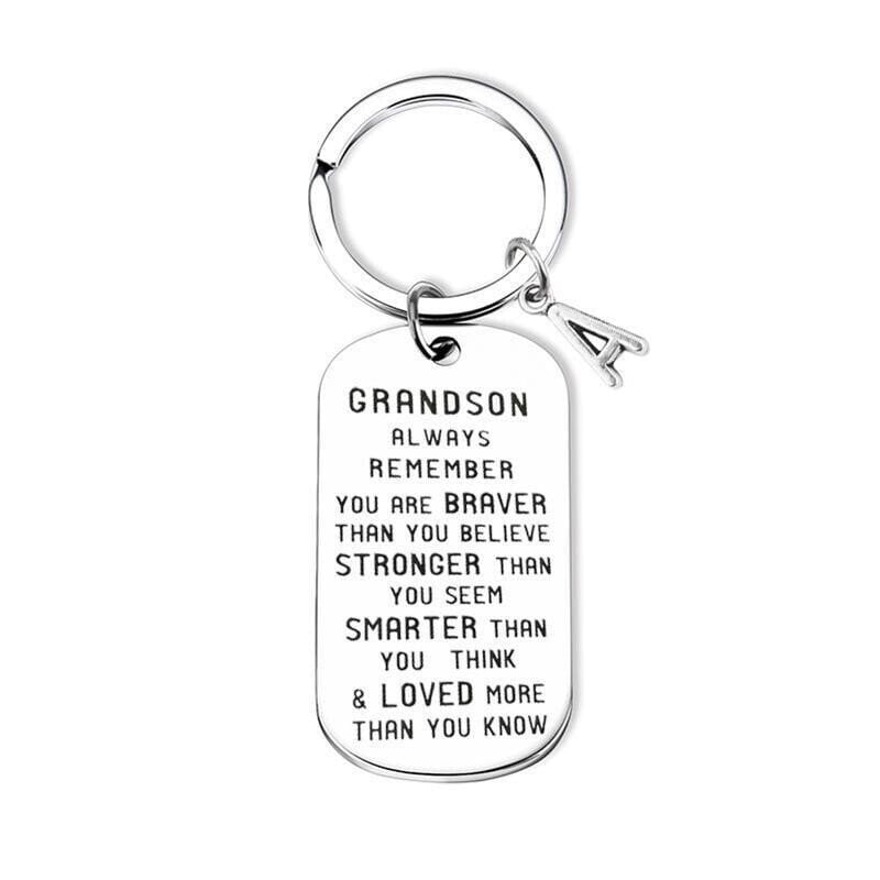 49% OFF⇝💓 ( Best Father Mother Gift)My Grandson / Granddaughter Gift Lettering Keychain