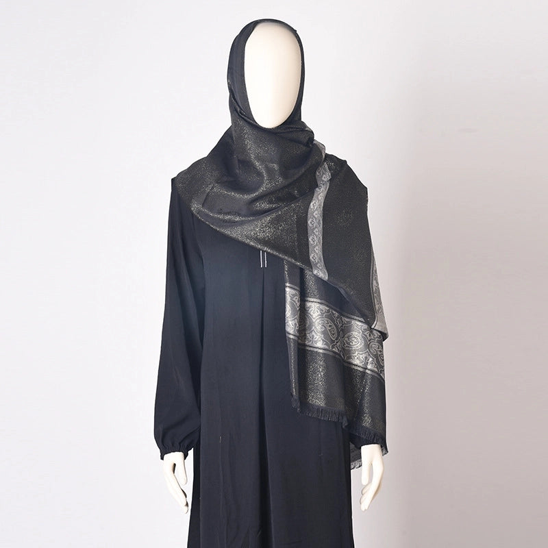 Women's Minimalist Stripe Polyester Silk Scarf