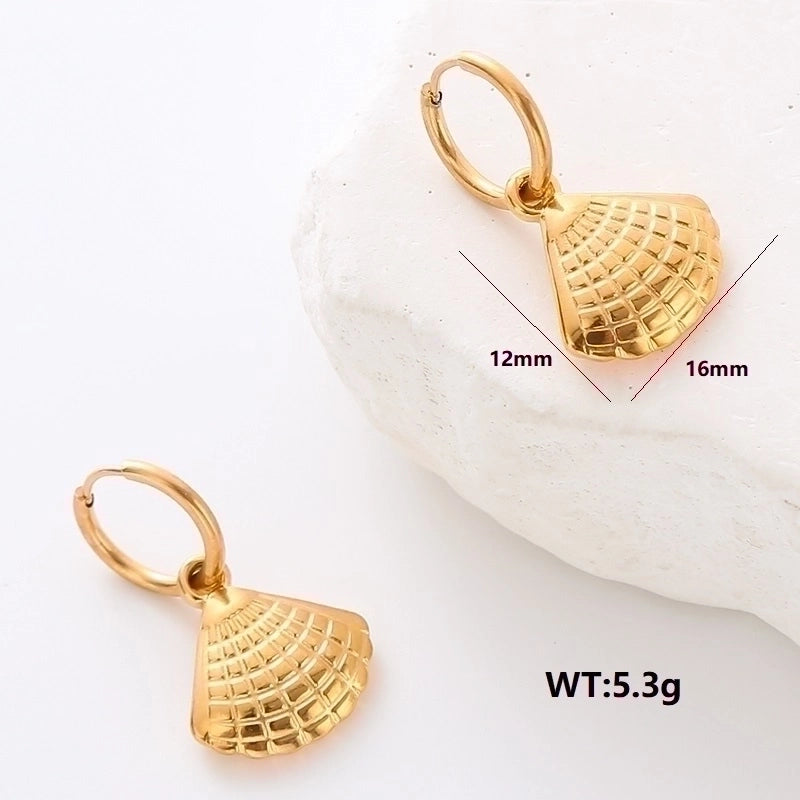 1 Pair Commute Solid Color Plating Inlay 304 Stainless Steel Turquoise 18K Gold Plated Earrings Ear Studs