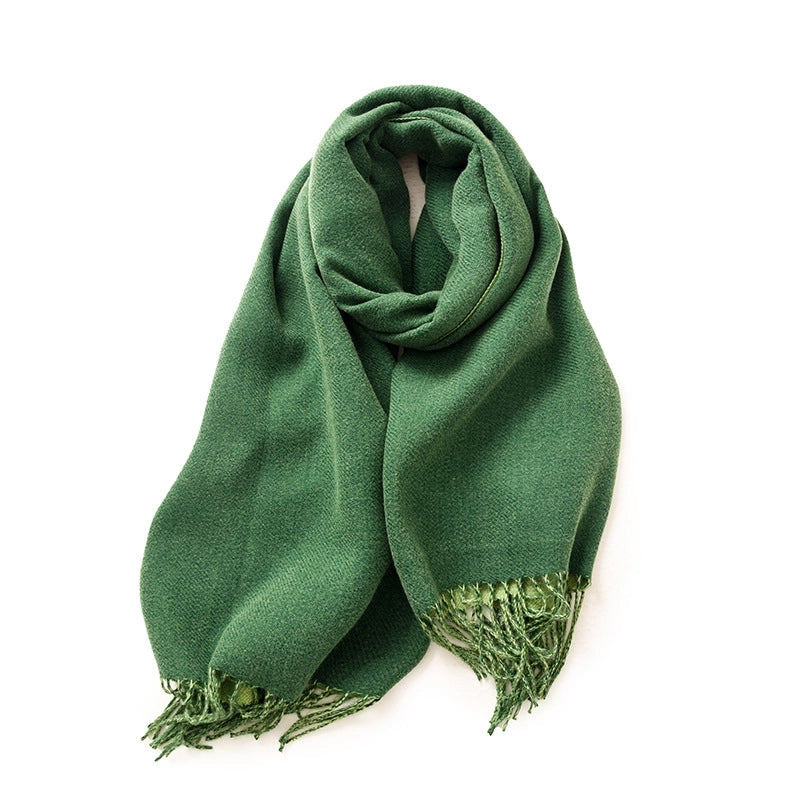 Women's Minimalist Solid Color Polyester Scarf