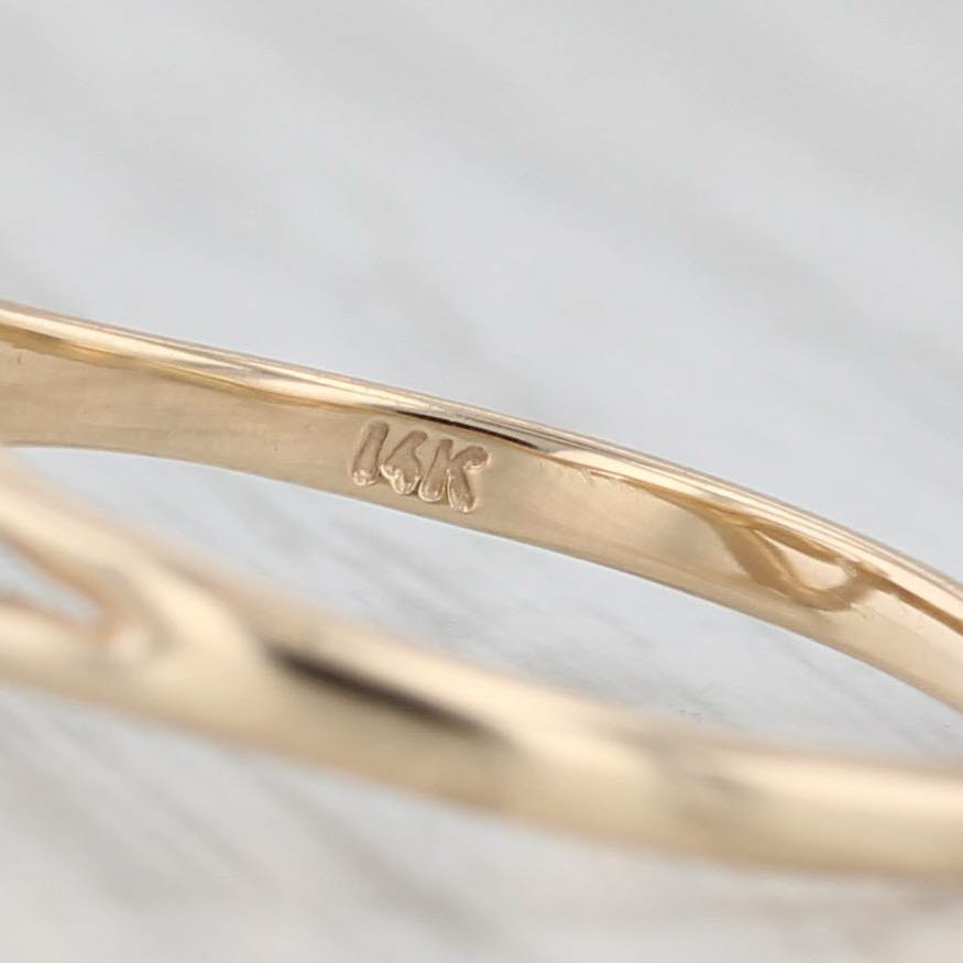 Cultured Pearl Diamond Heart Ring 14k Yellow Gold Size 5.5