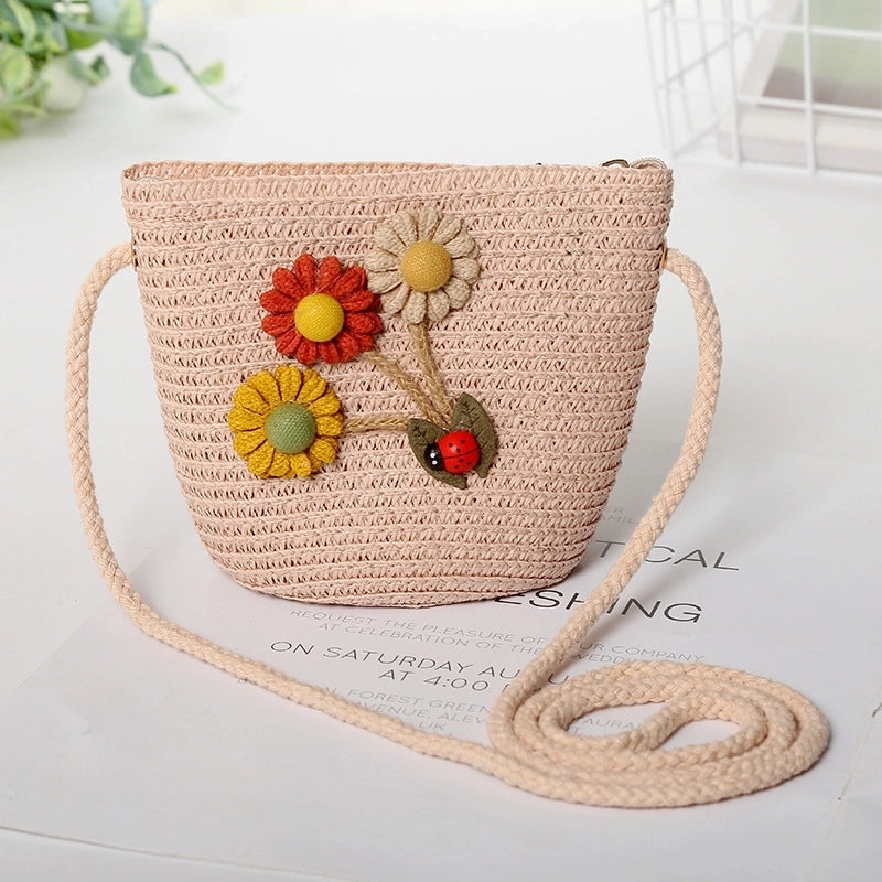 Girl's Cartoon Style Cute Flower Straw Hat