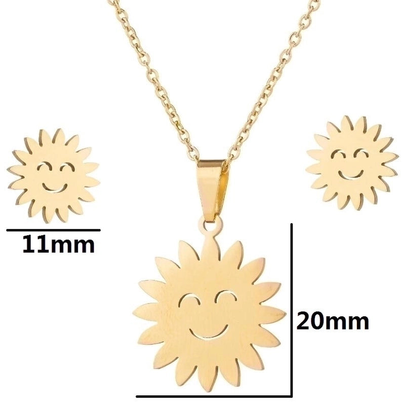 Minimalist Heart Shape Stainless Steel Plating Women's Earrings Necklace