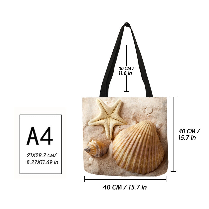 Women's Medium Polyester Underwater World Vacation Beach Square Open Tote Bag