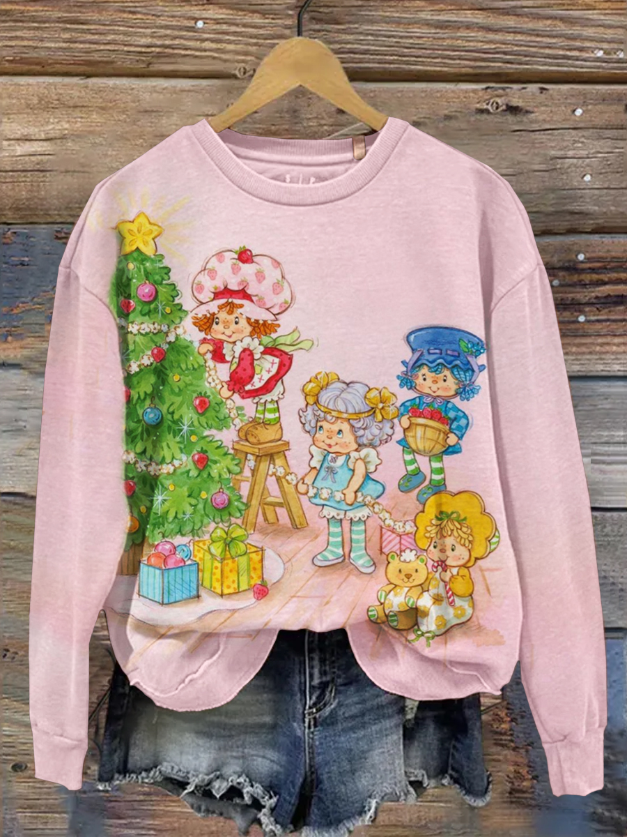 Strawberry Shortcake Art Print Crew Neck Sweatshirt