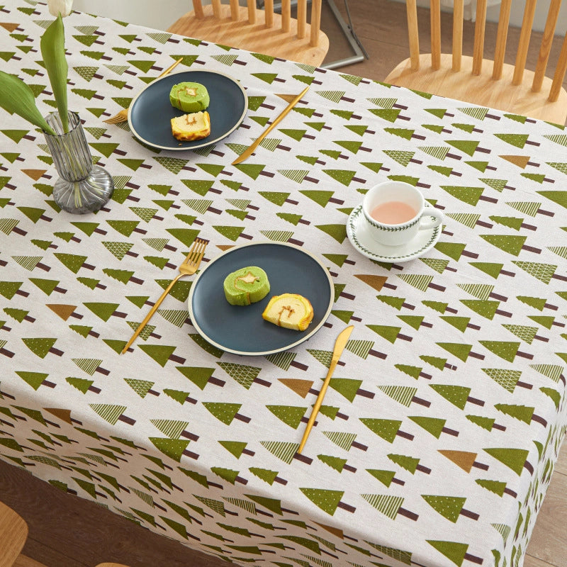 Modern Style Minimalist Stripe Tree Watermelon Polyester Cotton Polyester Tablecloths