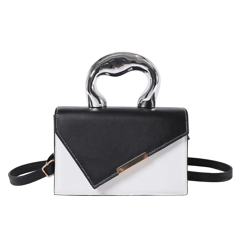 Women's Pu Leather Color Block Elegant Flip Cover Handbag
