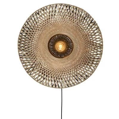 Rustic Wall-Mounted Woven Light with Natural Design