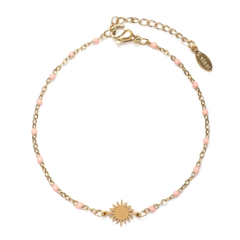 Minimalist Sun Stainless Steel Enamel Plating Bracelets 1 Piece