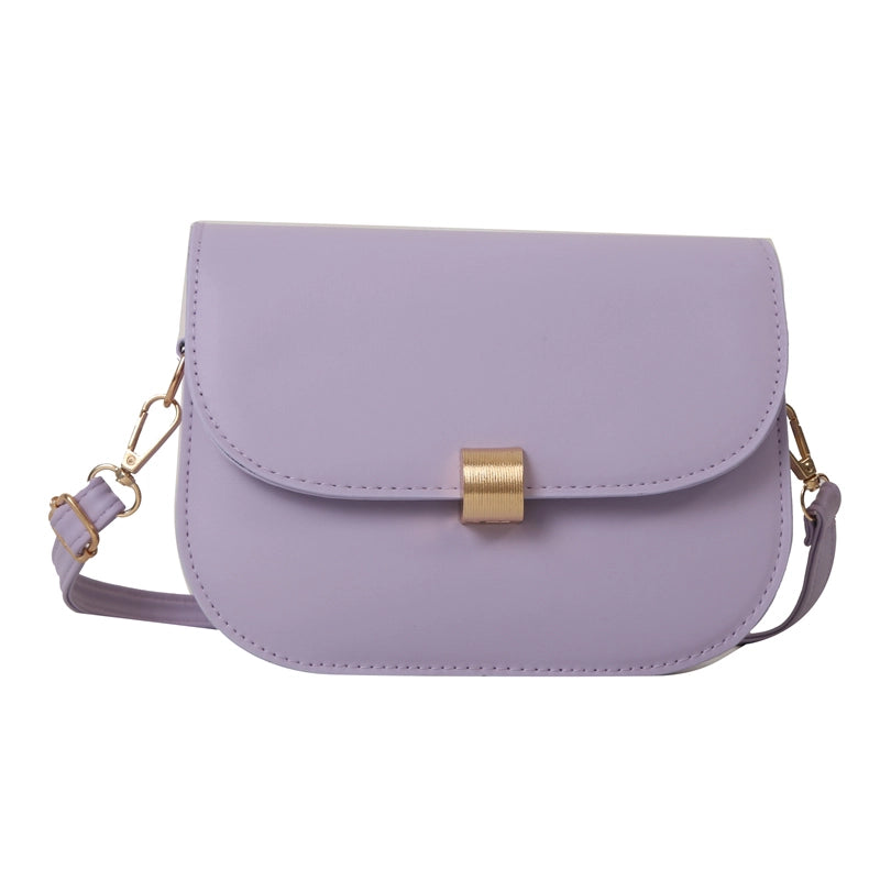 Women's All Seasons Pu Leather Solid Color Classic Style Semicircle Flip Cover Shoulder Bag