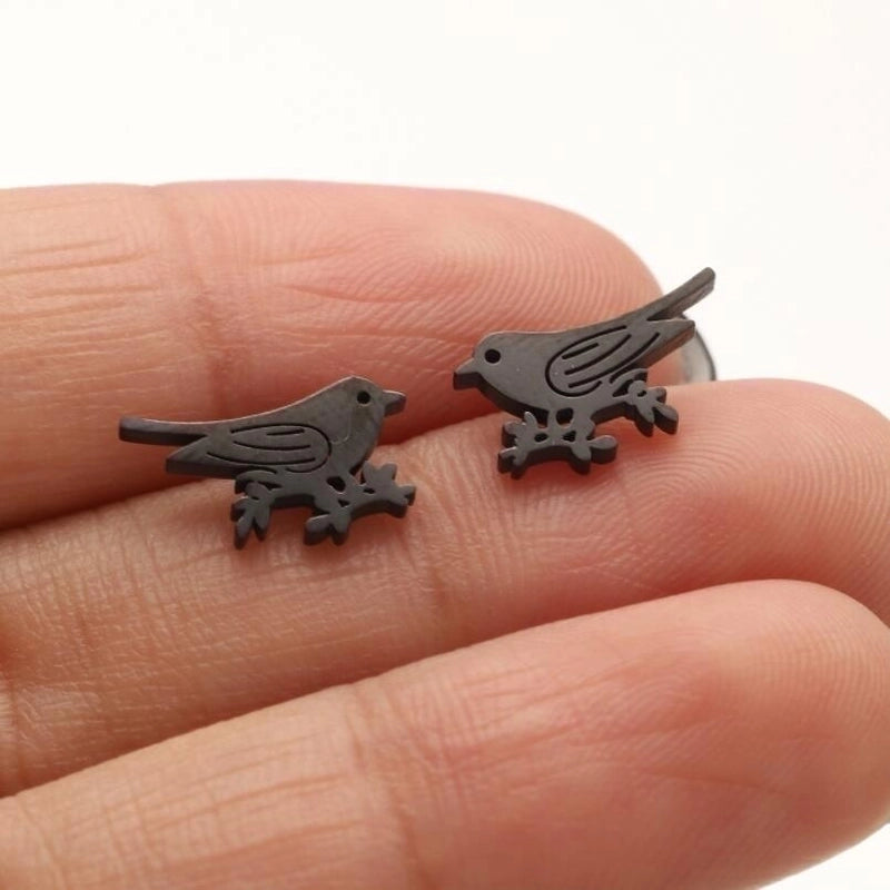 1 Pair Casual Cute Animal Plating Hollow Out 304 Stainless Steel 18K Gold Plated Ear Studs