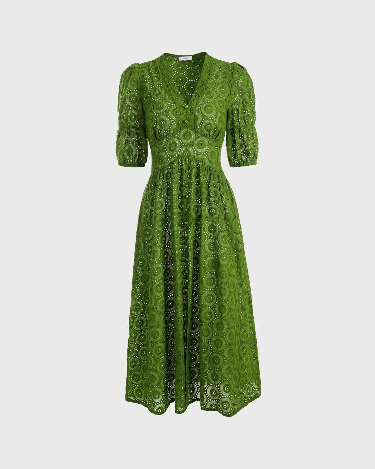 The Puff Sleeve Cutout Slit Maxi Dress