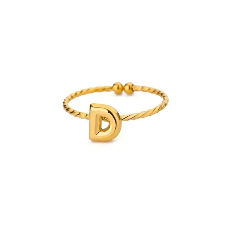 Elegant Minimalist Streetwear Letter 304 Stainless Steel Plating Open Rings