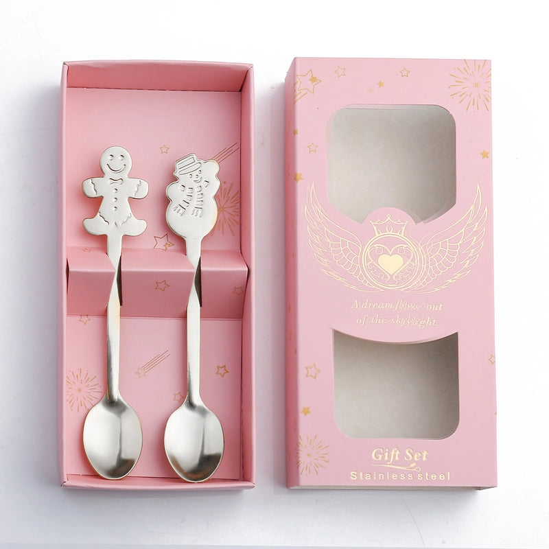 Christmas Cute Cartoon Stainless Steel Festival Tableware 1 Set