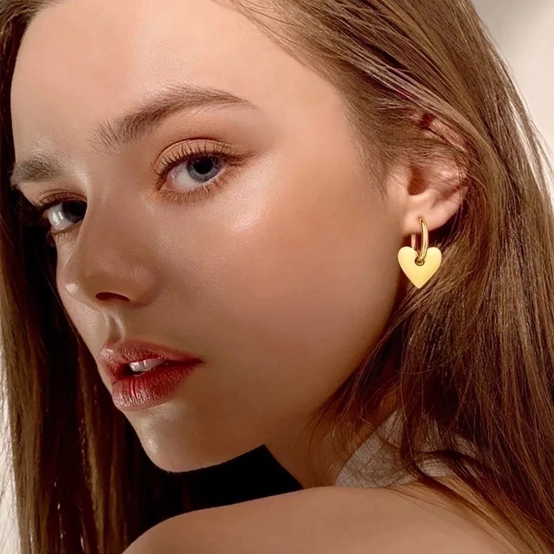 1 Pair Minimalist Star Plating Inlay 201 Stainless Steel Zircon 18K Gold Plated Drop Earrings