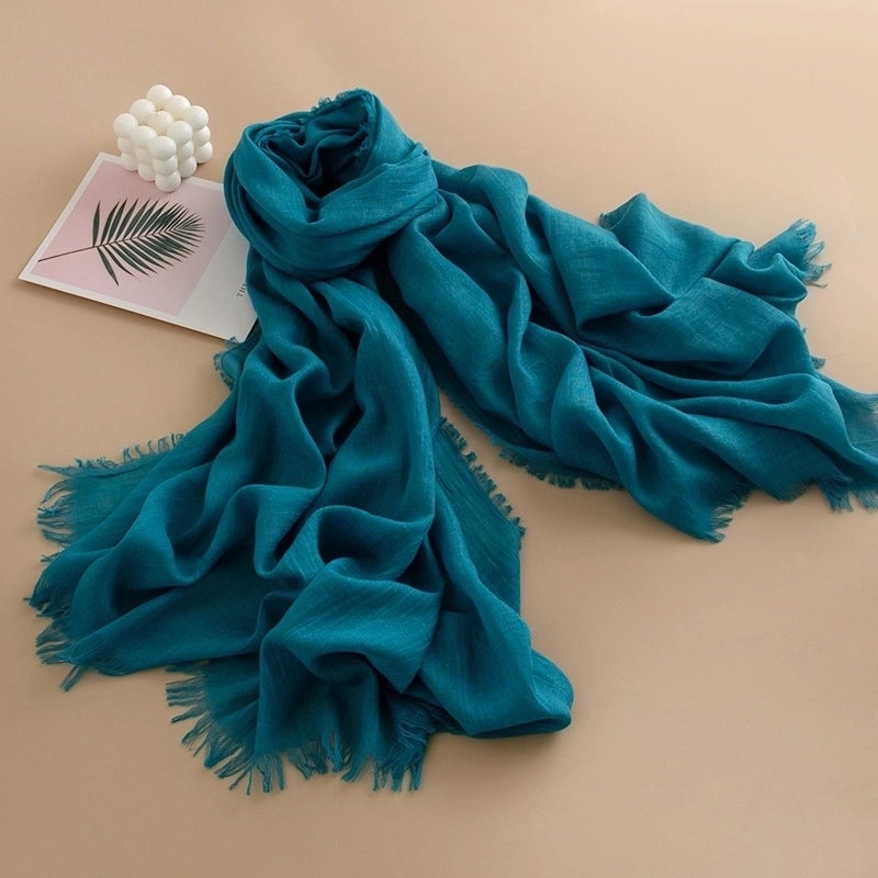 Spring And Summer New Solid Color Thin Scarf High Sense Female All-Matching Long Air Conditioning Shawl Sunscreen Scarf Scarf