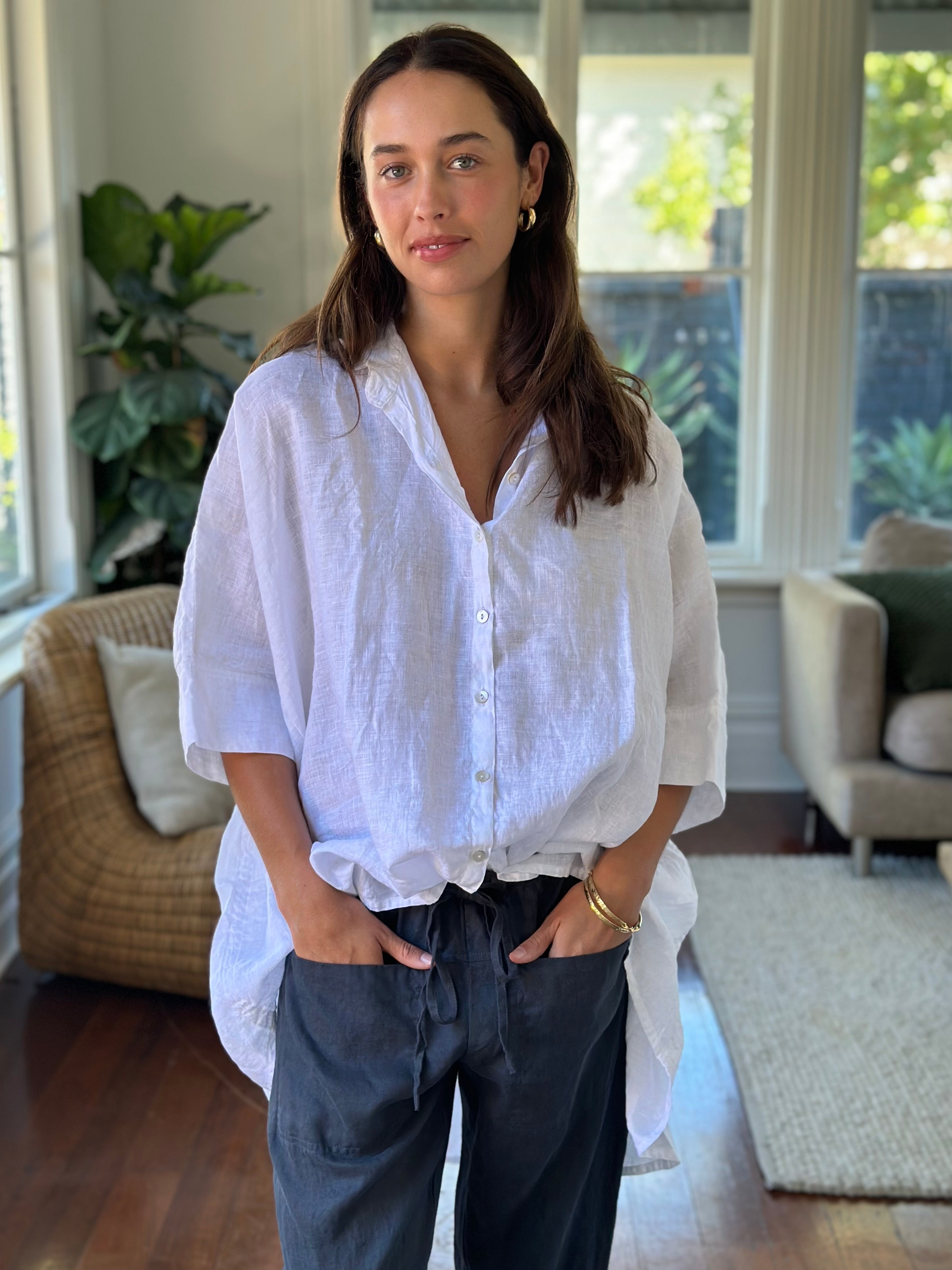 issey shirt - white linen