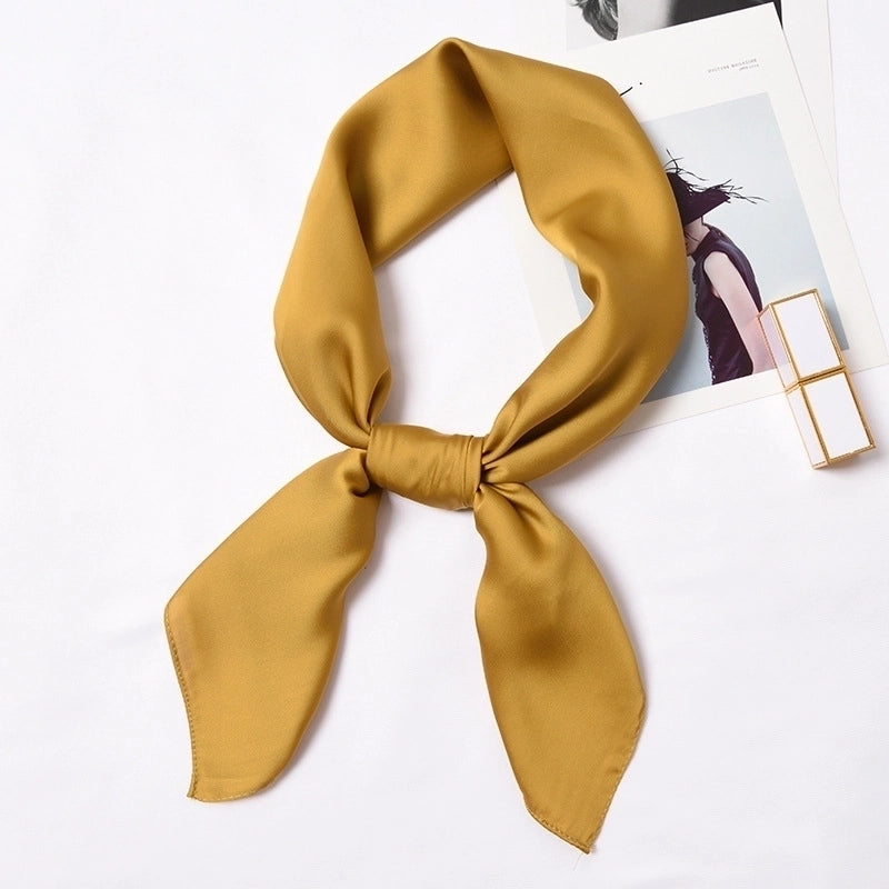 Women's Minimalist Solid Color Satin Silk Scarves