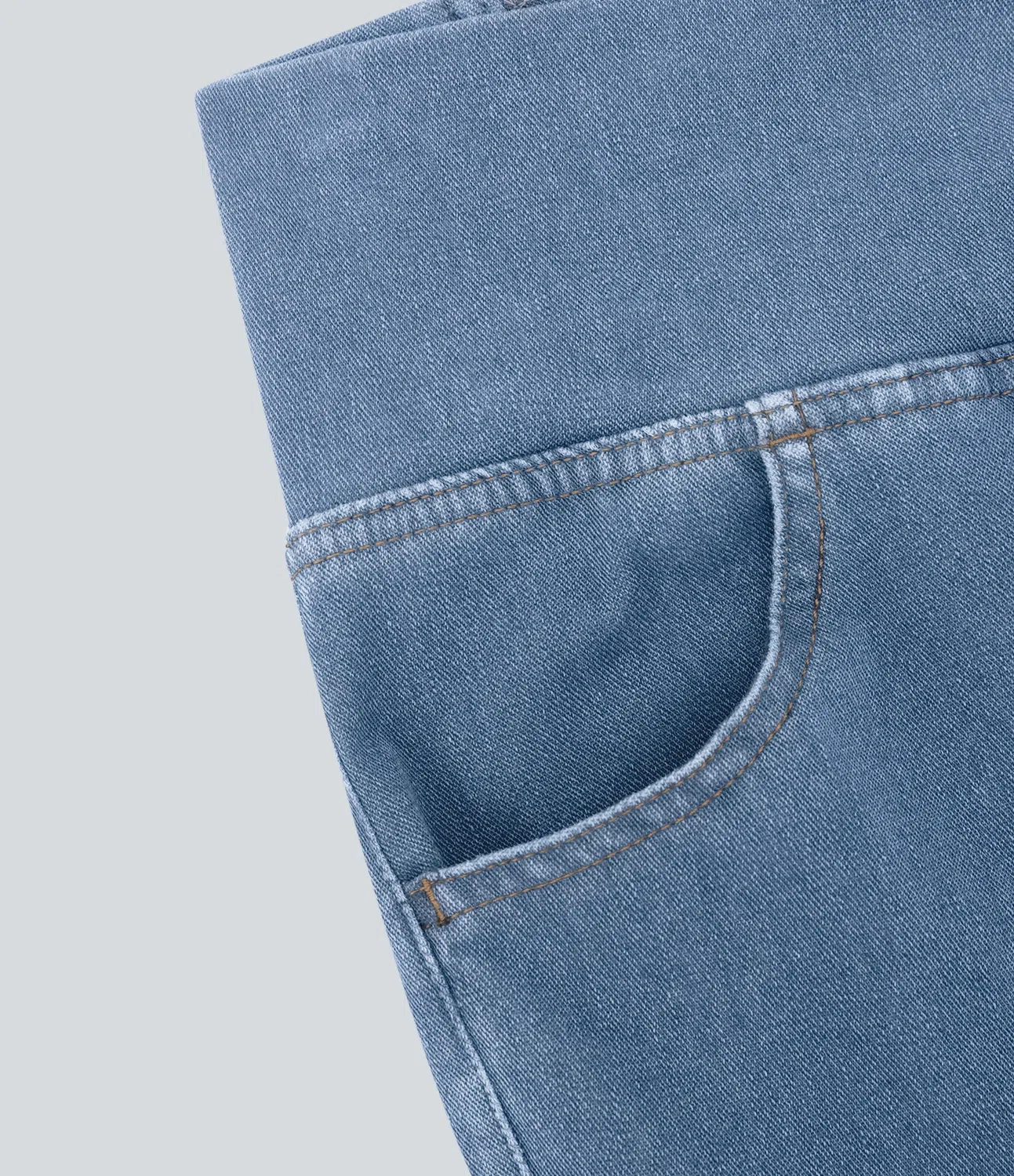 ⚡8 Packs for $25.95⚡- High Waisted Crossover Pocket Washed Stretchy Knit Casual Super Flare Jeans