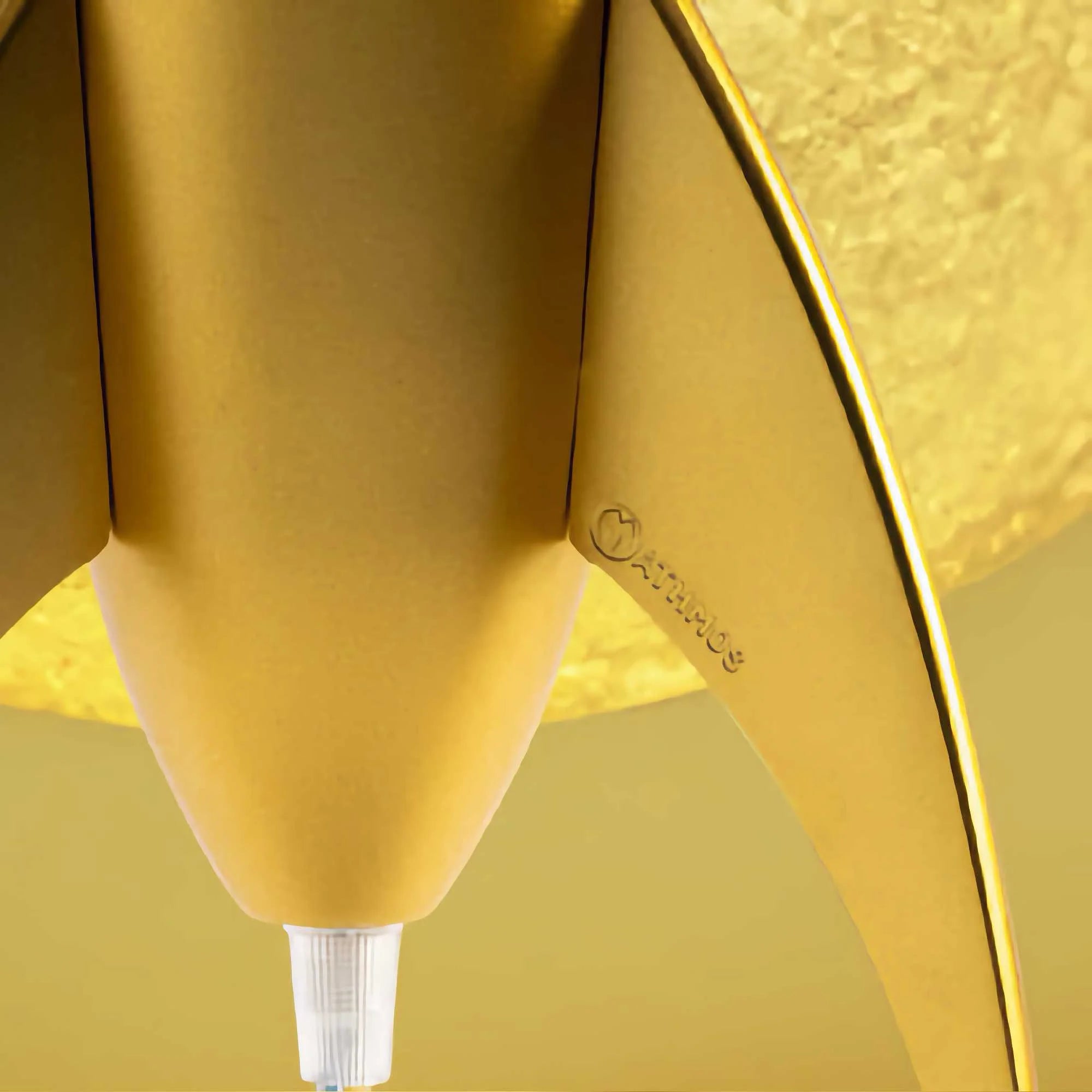 Gold Rocket lava lamp. Violet/Red Lava