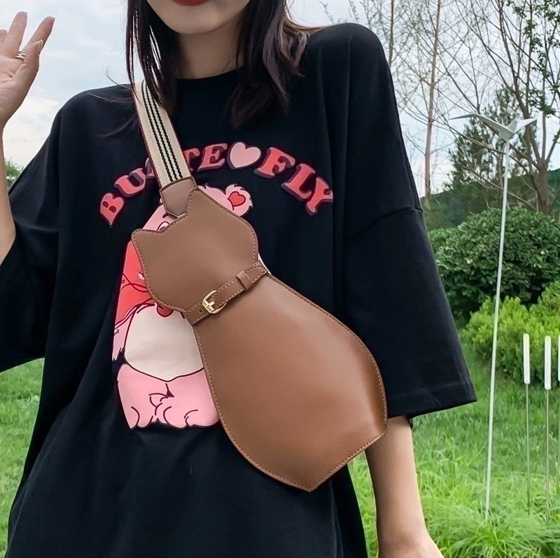 Women's Medium Pu Leather Animal Fashion Cat Zipper Crossbody Bag
