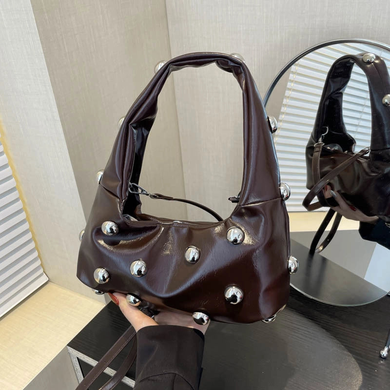 Women's Pu Leather Solid Color Streetwear Square Magnetic Buckle Shoulder Bag Underarm Bag