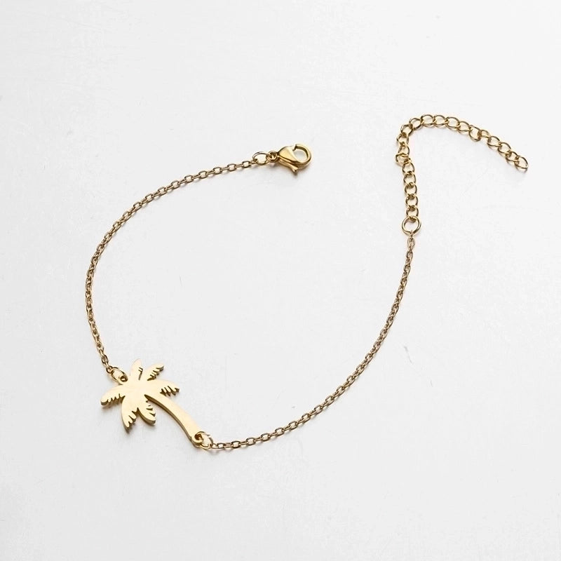 Minimalist Tree Coconut Tree Lotus 201 Stainless Steel Bracelets In Bulk
