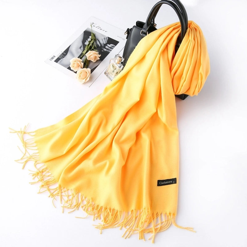 Solid Color 250g Cashmere Wool Scarf Short Thorn Lint Cashmere Warm Men's And Women's Autumn And Winter Shawls