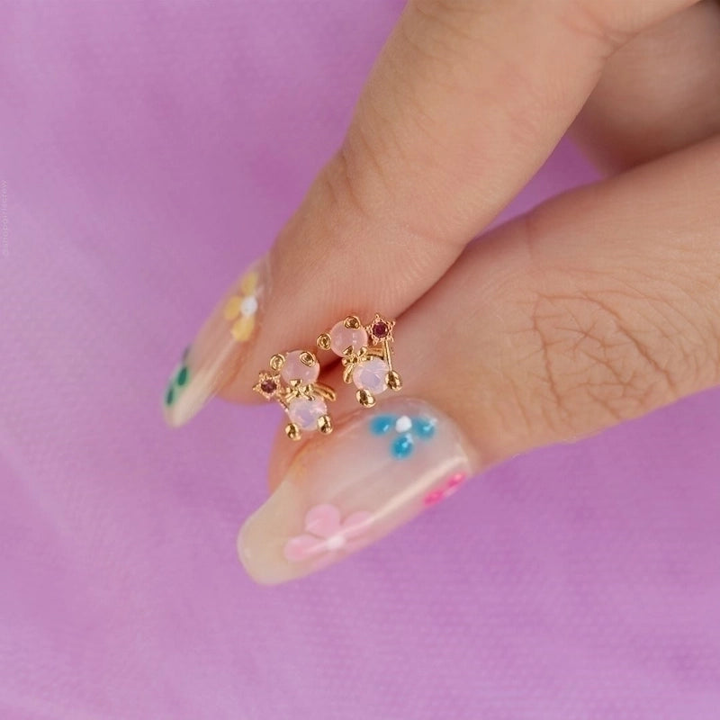 Ear Cartilage Rings & Studs Cute Animal Brass Gem